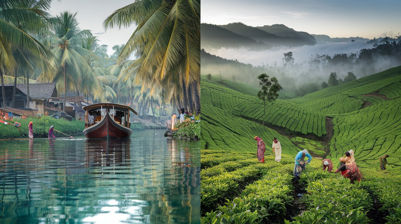 a captivating split composition of Kerala