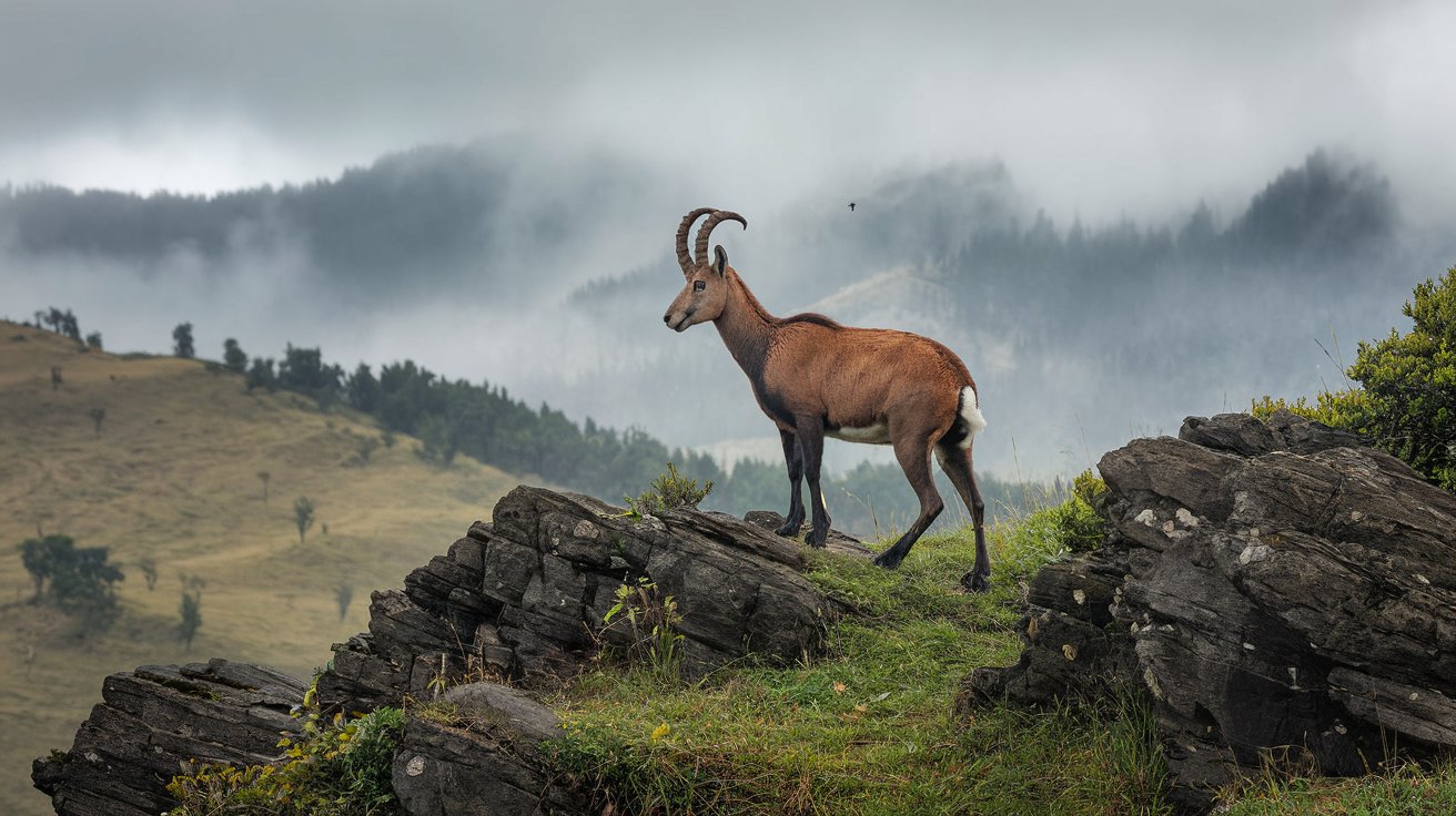 A Photo Of an Endangered Niligiri Tahr Munnar