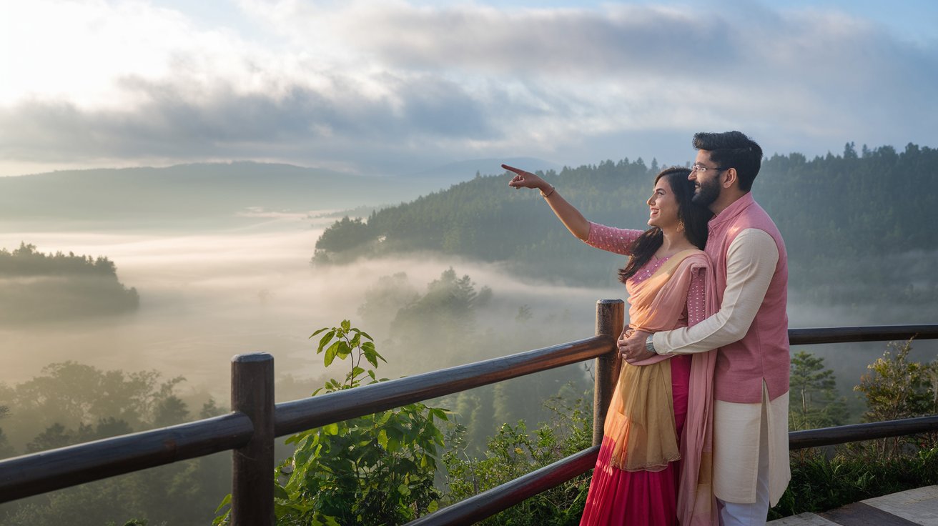 a-photo-of-an-indian-honeymoon-couple-in-coakers-walk-kodaikanal